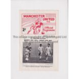 GEORGE BEST / MANCHESTER UNITED Programme for the home Youth Cup tie v Newcastle United 24/4/1963 in