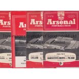 ARSENAL Ten programmes for matches played at Highbury. Arsenal friendlies v Hibernian and