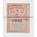 WEST HAM UNITED V SOUTHAMPTON 1915 Programme for the Southern League match at West Ham 20/3/1915.