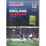 DAVID BECKHAM AUTOGRAPH Programme for England v Albania at Newcastle United FC in 2001 signed in