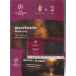 2003 CHAMPIONS LEAGUE FINAL AT MANCHESTER UNITED FC Programme, postcard and ticket for AC Milan v