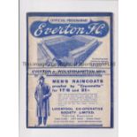 EVERTON V WOLVES 1936 Programme for the League match at Everton 10/10/1936. Generally good