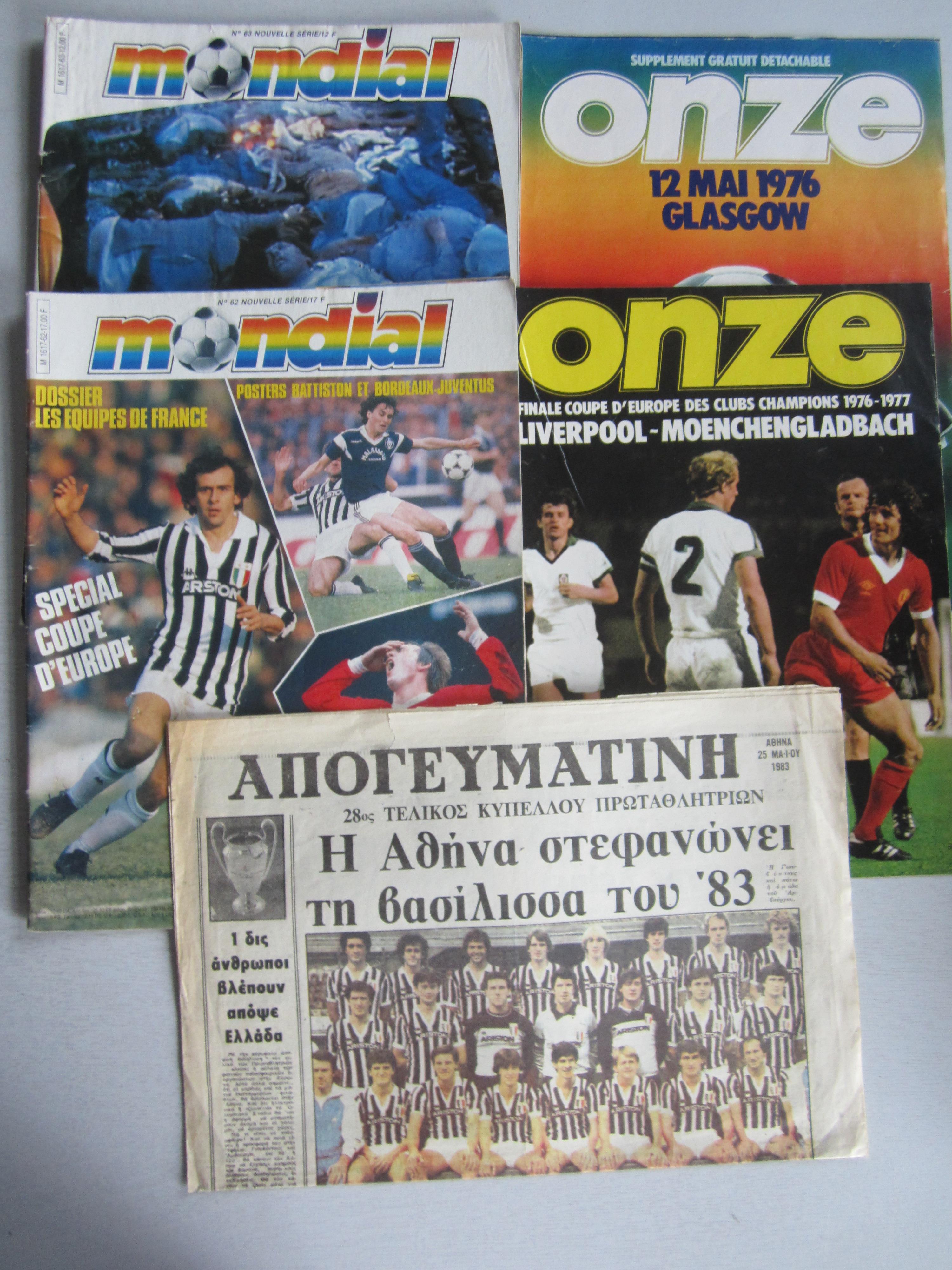 EUROPEAN CUP FINAL PUBLICATIONS Five publications of which 4 are French, Onze magazines for the 1976