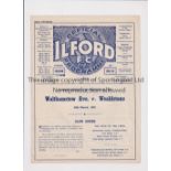 1953 LONDON SENIOR CUP SEMI-FINAL AT ILFORD Programme for Walthamstow Ave. v Wealdstone 28/3/1953.