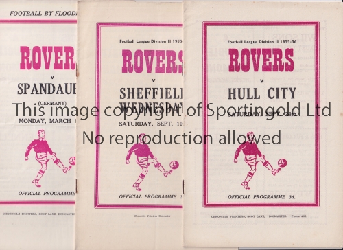 DONCASTER ROVERS Fifteen home programmes, 4 X 53/4 including Djurgarden Friendly. The other 3