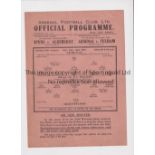 ARSENAL Single sheet home programme for the London War League match v Brentford 13/12/1941, very