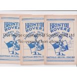 BRISTOL ROVERS Seven home programmes for 1952/3 season v Walsall, Bristol City, Newport, Coventry,