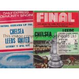 1970 FA CUP FINAL Programme, seat ticket and song sheet for Chelsea v Leeds United at Wembley.