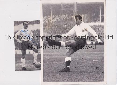 JIMMY GREAVES / AUTOGRAPH A signed magazine picture and a 8" X 6" b/w Press photo with stamp and