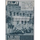 1962 EUROPEAN CUP FINAL Real Madrid monthly magazine, June 1962, includes a review of the 1962 Final