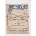 1947 CHELSEA V QUEENS PARK RANGERS A large single sheet for the London Challenge Cup game at