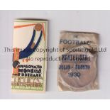 1930 WORLD CUP URUGUAY Official Tournament souvenir medal in original packet and a 2" vignette of
