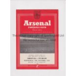 ARSENAL Programme for the home Combination Cup Semi-Final 2nd Replay held over from the 1951/2