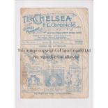 CHELSEA Programme for the home League match v Swansea Town 21/11/1925, heavily folded and slightly