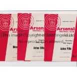 ARSENAL Over 150 home programmes 1960 - 1965 including 20 X 1960/1, 45 X 1961/2 including v