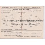 ARSENAL Programme for the home League match v Huddersfield Town 14/4/1928, slight horizontal crease.