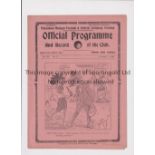 TOTTENHAM HOTSPUR Programme for the home League match v Aston Villa 14/10/1922. Good