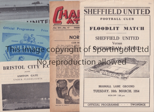 PROGRAMMES FOR FOOTBALL FRIENDLIES Four programmes: Charlton Ath. v Norkopping 46/7 small paper loss