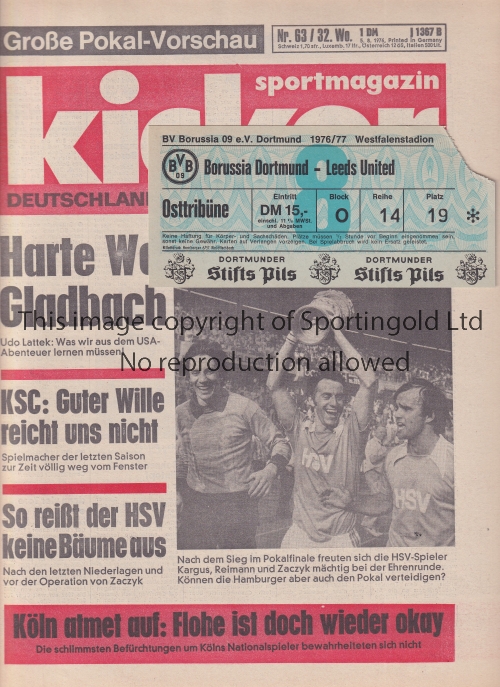 1976 BORUSSIA DORTMUND v LEEDS UNITED Friendly played 3/8/1976 at Westfalenstadion, Dortmund.