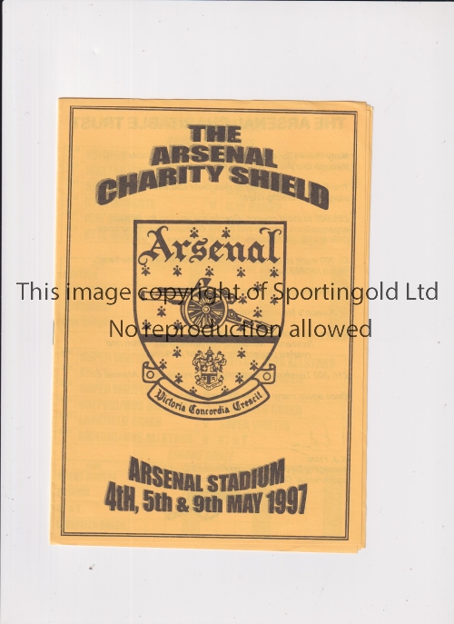 ARSENAL Programme for the Arsenal Charity Shield played 4-9/5/1997 at Highbury. Very good