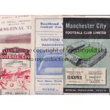 MANCHESTER CITY 1956 FA CUP RUN Eight programmes: 3rd Round Home v Blackpool (postponed) creased,