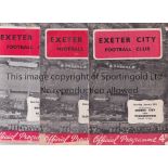 EXETER CITY Over 60 home programmes: 1959/60 X 1, 1960/1 X 1, 1961/2 X 13, 1962/3 X 18, 1963/4 X