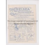 CHELSEA Programme for the home League match v Oldham Athletic 3/1/1925, horizontal fold. Fair to