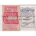 TOTTENHAM HOTSPUR Two away programmes for FA Cup ties in 1949/50 season v Stoke City, vertical