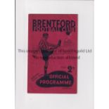 BRENTFORD V PRESTON NORTH END 1939 Programme for the League match at Brentford 7/4/1939. Generally