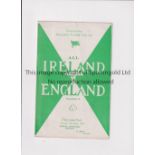 ALL IRELAND V ENGLAND 1955 Programme for the match at Dalymount Park, Dublin 9/5/1955. Good