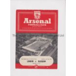 NEUTRAL AT ARSENAL Programme for London Boys v Glasgow Boys 14/5/1955 with Pat Crerand appearing.