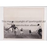 PRESS PHOTO / REPUBLIC OF IRELAND V ENGLAND 1956 Original 10" x 8" B/W Press photo with stamp and