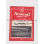 ARSENAL Programme for the home London Challenge Cup tie v Brentford 14/10/1954, very slight