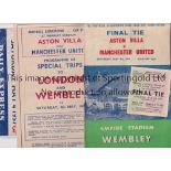 1957 FAC FINAL ASTON VILLA V MANCHESTER UNITED Programme, ticket, songsheet and railway poster/flyer