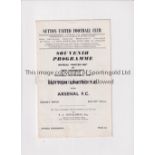 ARSENAL Programme for the away Friendly v Sutton United 17/10/1963, slight horizontal crease.