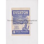 ARSENAL Programme for the away League match v Everton 13/3/1948 in their Championship season, slight