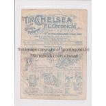 CHELSEA Programme for the home League match v Hull City 3/10/1925, creased, slightly worn and staple