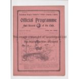 TOTTENHAM HOTSPUR Gatefold programme for the home South Eastern League match v QPR 10/1/1914. Good