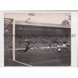 PRESS PHOTOS / ENGLAND V USSR 1958 Three original 10" X 8" B/W Press photos with stamps and paper