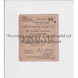 1928 FA CUP FINAL Ticket for Blackburn Rovers v Huddersfield Town, minor tear and very slightly