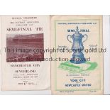 1955 FA CUP SEMI-FINALS Programmes for Manchester City v Sunderland at Villa Park, slightly