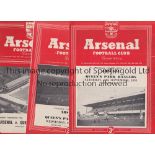 ARSENAL V QUEEN'S PARK RANGERS Three programmes for Combination Cup tie at Arsenal 25/3/1953, 12/9/
