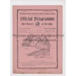 TOTTENHAM HOTSPUR Programme for the home League match v Bristol City 28/2/1920. Generally good