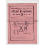 TOTTENHAM HOTSPUR Programme for the home League match v Burslem Port Vale 1/11/1919, very slight