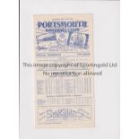 TOTTENHAM HOTSPUR 1950/1 Programme for the away League match v Portsmouth 24/3/1951 in their