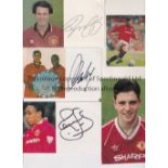 MANCHESTER UNITED AUTOGRAPHS Hand signed photographs and postcards includes Charlton, Beckham,