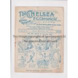 CHELSEA Programme for the home League match v Blackpool 26/12/1925, split spine, slightly creased