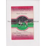 BRENTFORD Programme for the away Friendly v Gloucester City 17/11/1952, very slightly creased. Good