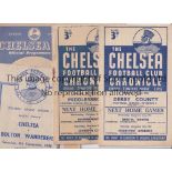 1940'S FOOTBALL PROGRAMMES Ten programmes including Chelsea homes v Derby and Middlesbrough slightly