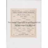 1946 LOVELLS ATHLETIC V WOLVERHAMPTON WANDERERS FAC Single sheet for the FAC game at Lovells against